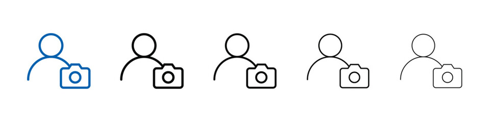 Cameraman icon Outline vector logo for web ui