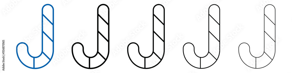 Poster candy cane icon outline vector logo for web ui