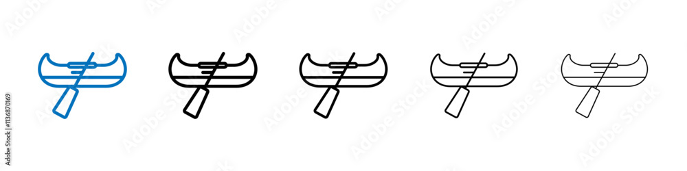 Poster Canoe icon Outline vector logo for web ui