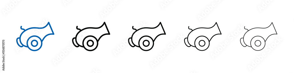 Poster cannon icon outline vector logo for web ui