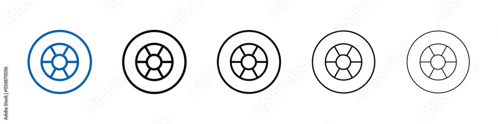 Poster car wheel icon outline vector logo for web ui