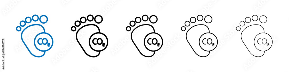 Poster Carbon footprint icon Outline vector logo for web ui