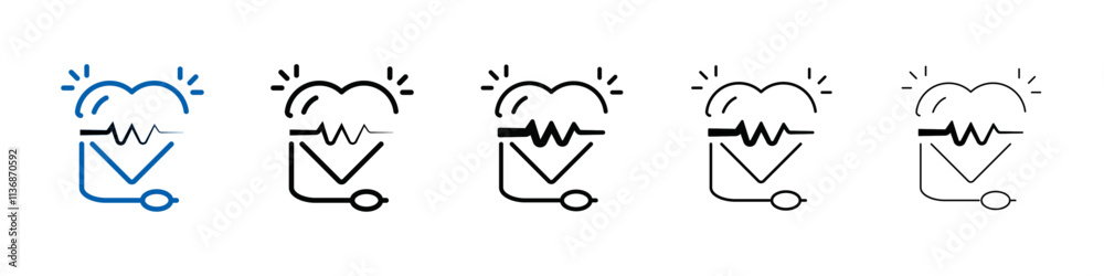 Poster cardiology icon outline vector logo for web ui