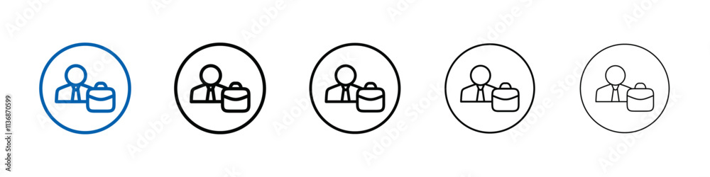 Poster career, job and work icon outline vector logo for web ui