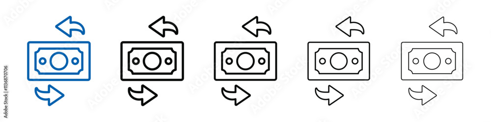 Poster cash flow icon outline vector logo for web ui