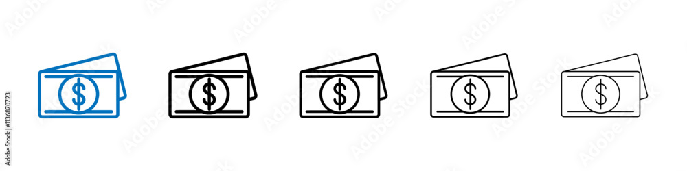 Poster cash icon outline vector logo for web ui