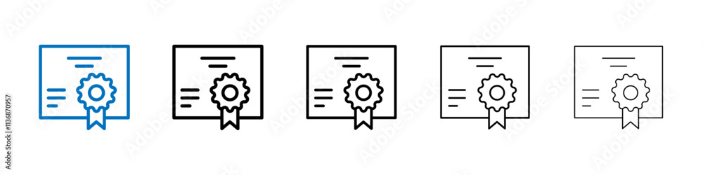 Poster Certificate icon Outline vector logo for web ui