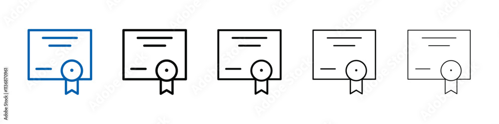 Poster Certificate icon Outline vector logo for web ui