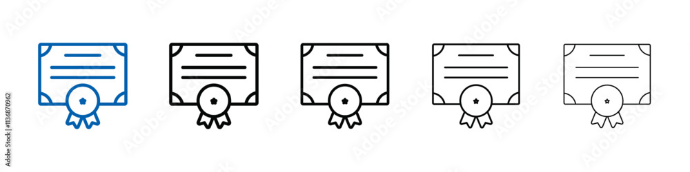 Poster certification diploma icon outline vector logo for web ui