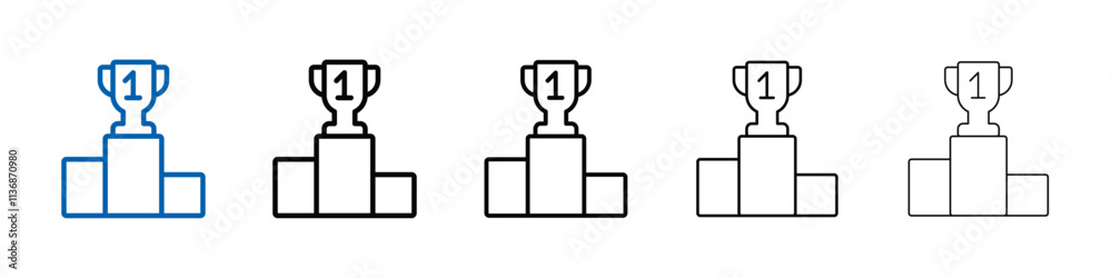 Poster champion icon outline vector logo for web ui