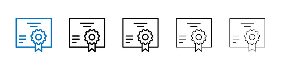Certificate icon Outline vector logo for web ui