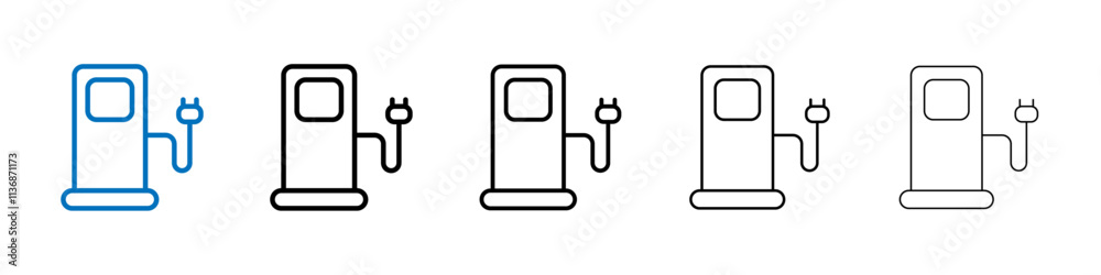 Poster Charging station icon Outline vector logo for web ui