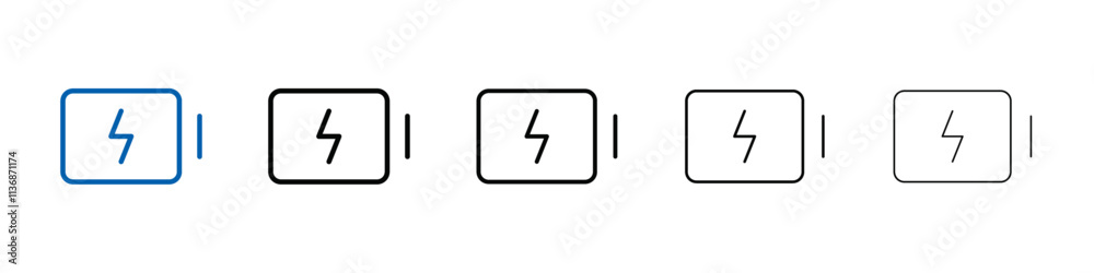 Poster charging battery icon outline vector logo for web ui