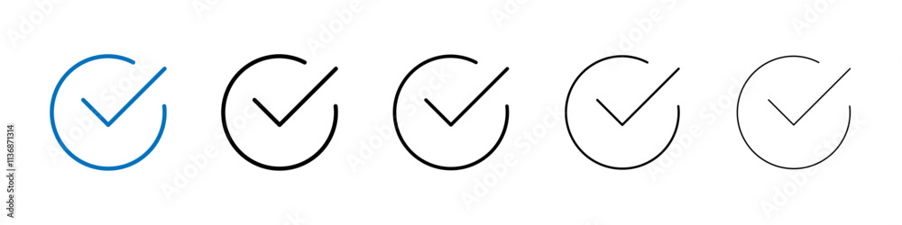 Poster Check mark icon Outline vector logo for web ui
