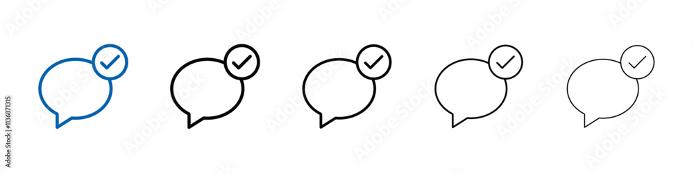 Poster check message icon Outline vector logo for web ui