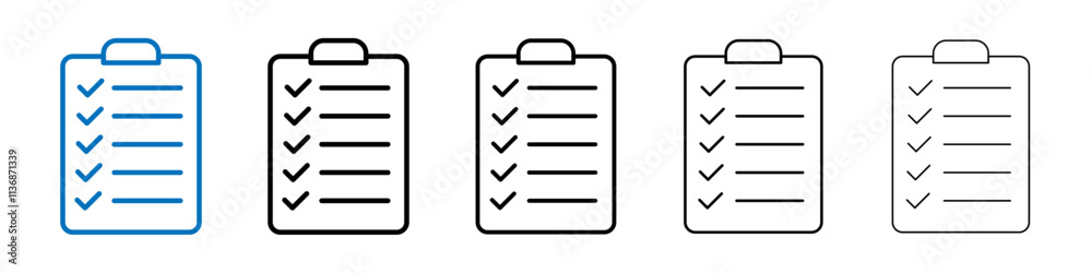 Poster checklist icon outline vector logo for web ui