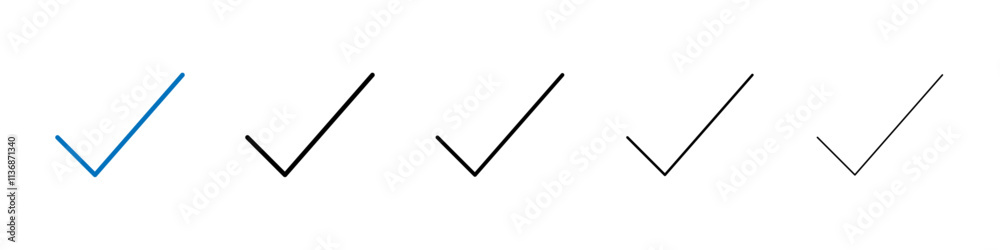 Poster Checkmark icon Outline vector logo for web ui
