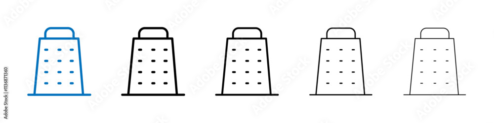 Poster cheese grater icon outline vector logo for web ui