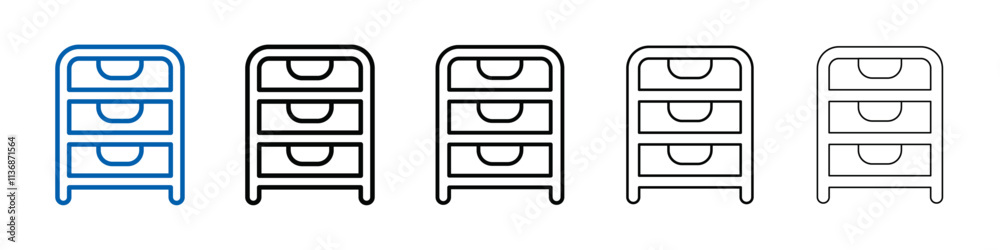 Poster Chest of drawers icon Outline vector logo for web ui