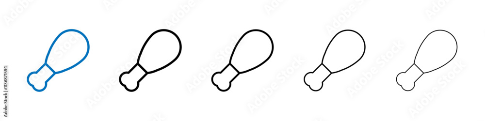 Poster chicken leg icon outline vector logo for web ui