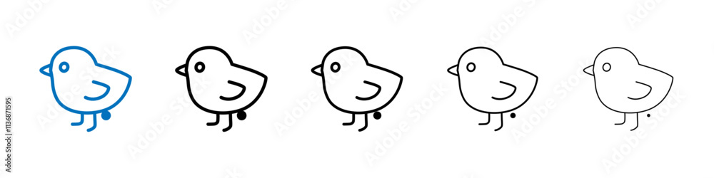 Poster chick icon outline vector logo for web ui