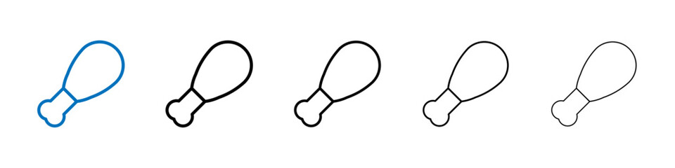 Chicken leg icon Outline vector logo for web ui
