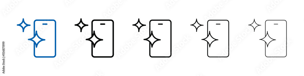 Poster clean phone glass icon outline vector logo for web ui