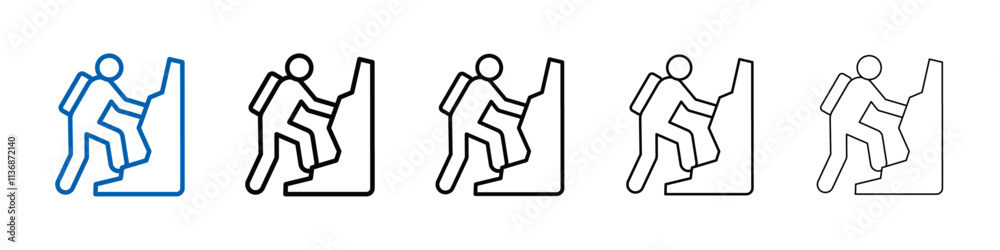Aufkleber climbing icon outline vector logo for web ui