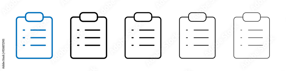 Poster clipboard check icon outline vector logo for web ui