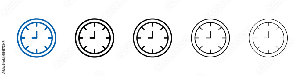 Poster Clock icon Outline vector logo for web ui