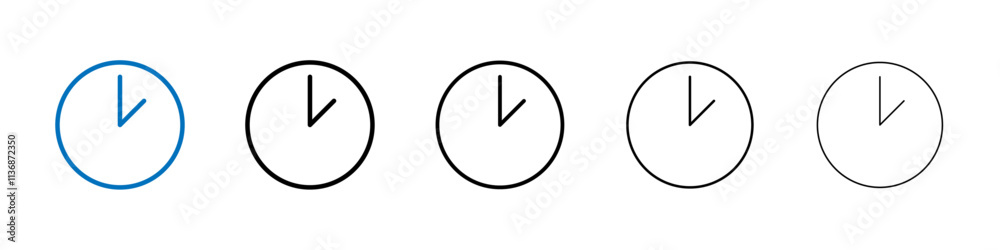 Aufkleber clock icon outline vector logo for web ui