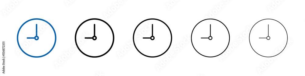 Poster clock icon outline vector logo for web ui