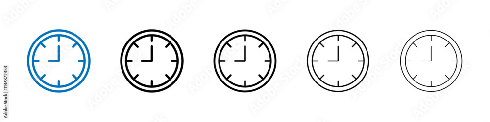 Poster clock nine icon outline vector logo for web ui