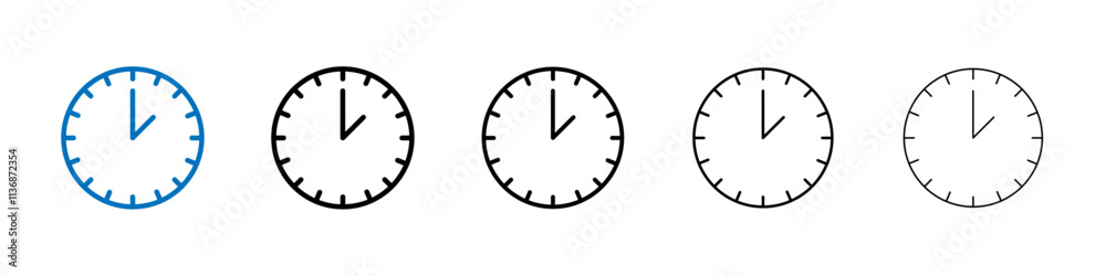 Poster clock two icon outline vector logo for web ui