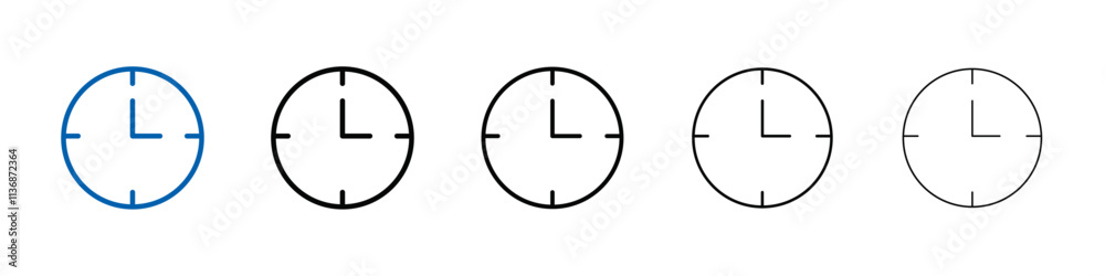 Poster clock time icon outline vector logo for web ui