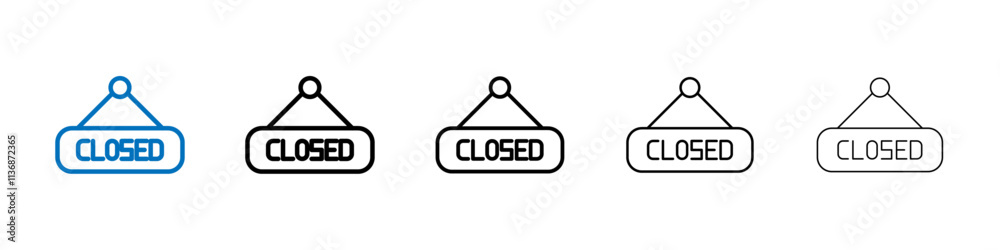 Poster closed sign icon outline vector logo for web ui