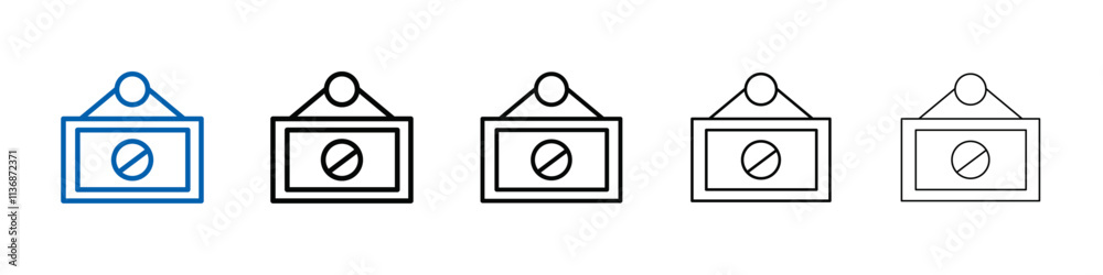 Poster Closed Sign Icon Outline vector logo for web ui