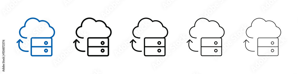 Aufkleber cloud database icon outline vector logo for web ui