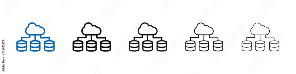 Poster Cloud database icon Outline vector logo for web ui