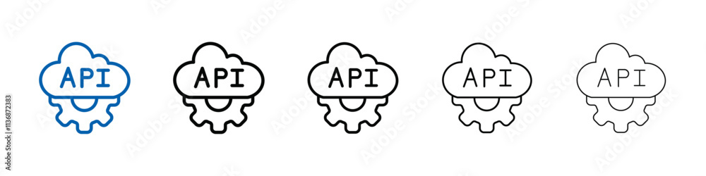 Poster Cloud API icon Outline vector logo for web ui