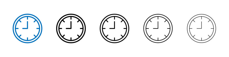 Clock nine icon Outline vector logo for web ui