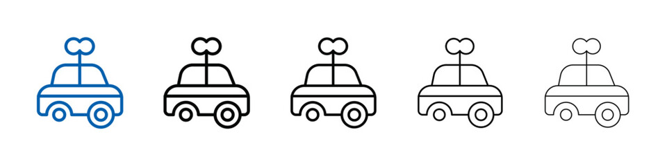 Clockwork car toy icon Outline vector logo for web ui
