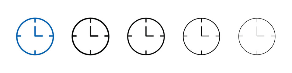 Clock time icon Outline vector logo for web ui