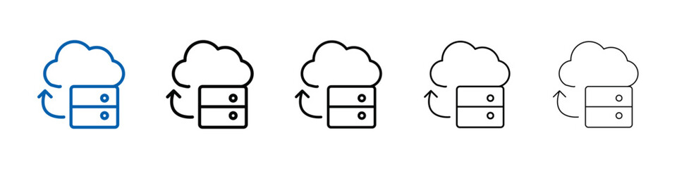 Cloud database icon Outline vector logo for web ui