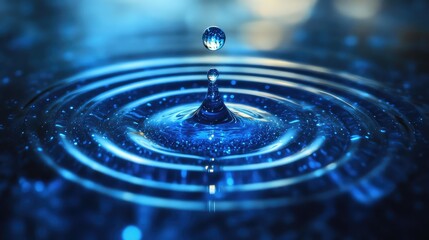 Luminous Blue Water Drops