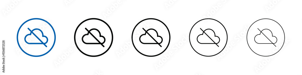 Aufkleber cloud sync disable icon Outline vector logo for web ui