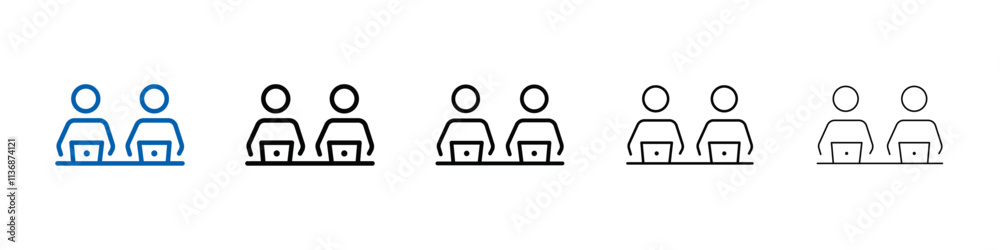 Aufkleber coworking icon outline vector logo for web ui