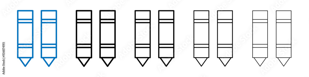 Poster Crayon icon Outline vector logo for web ui