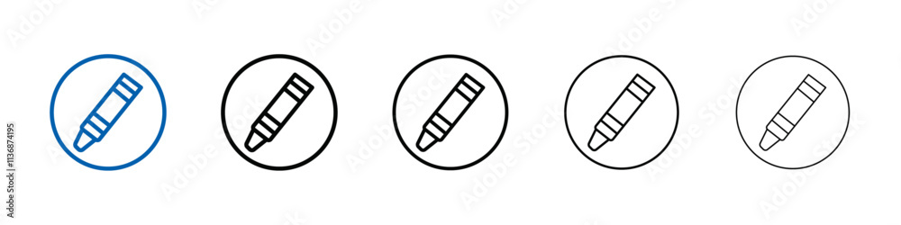 Poster Crayons icon Outline vector logo for web ui