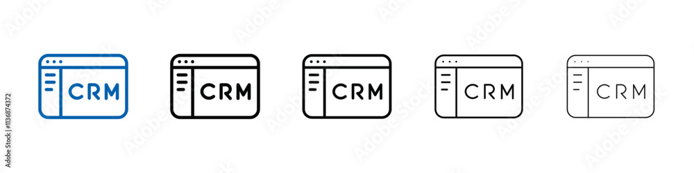 Poster crm icon Outline vector logo for web ui
